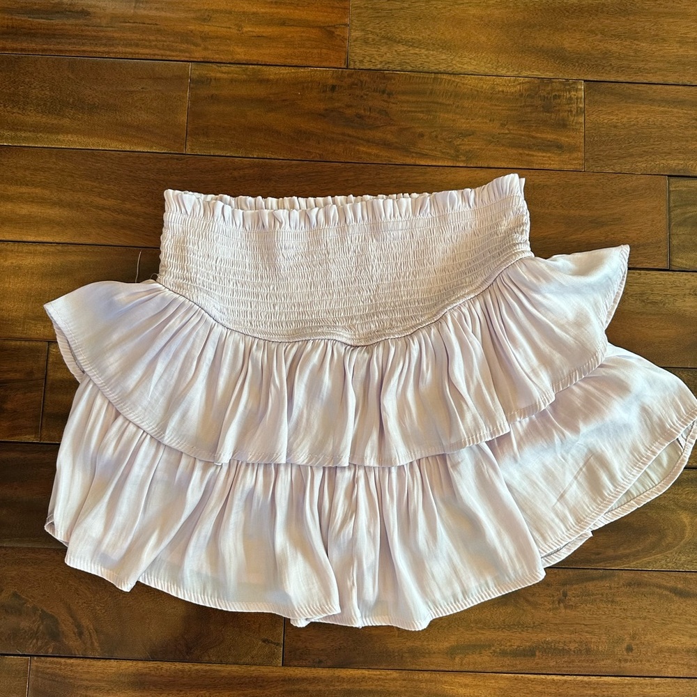 Altar'd State Satin Lilac Layered Frill Hem Skirt Size M built in shorts - Picture 2 of 4